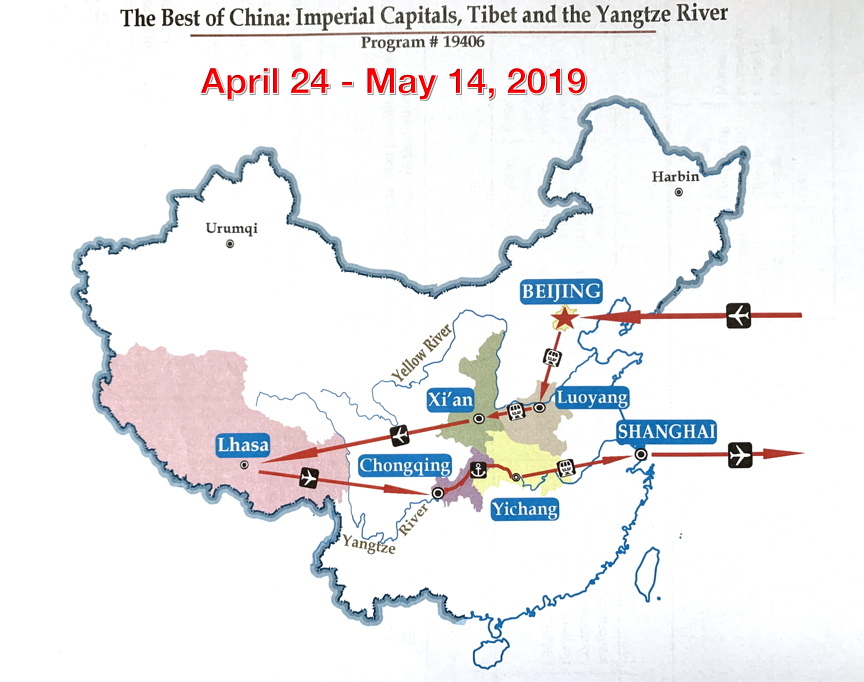 Map of China-Tibet Trip